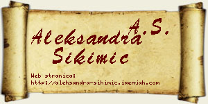 Aleksandra Sikimić vizit kartica